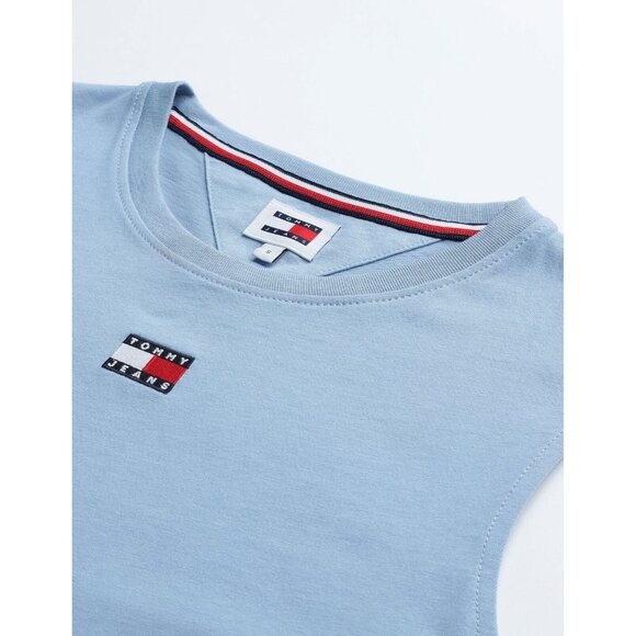 Tommy Jeans Womens Cotton Logo Badge Midi WESTSIDE BLUE Size XS MSRP $70 - Picture 3 of 4